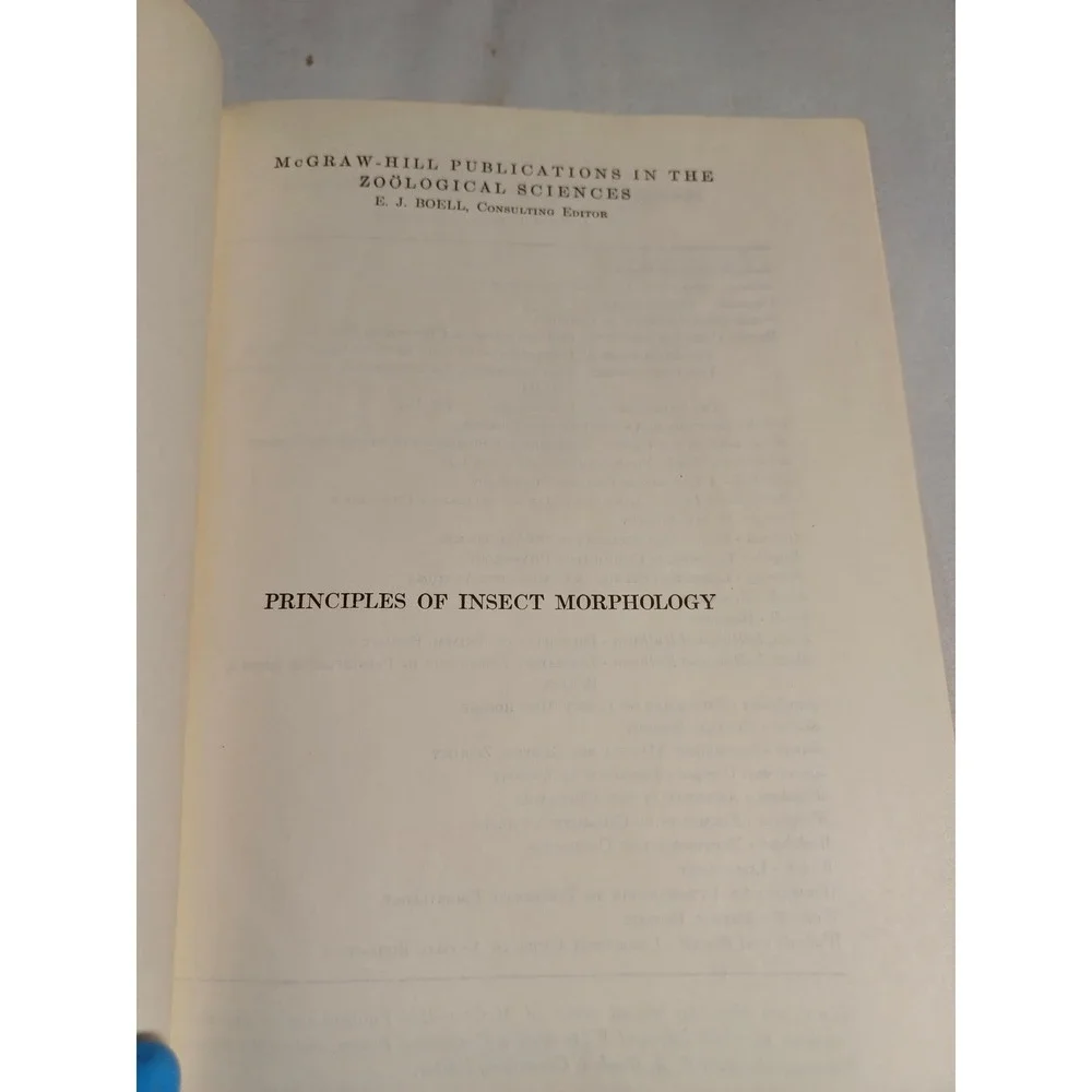 Vintage Principles Of Insect Morphology R E Snodgrass Entomology Tan Cloth HC